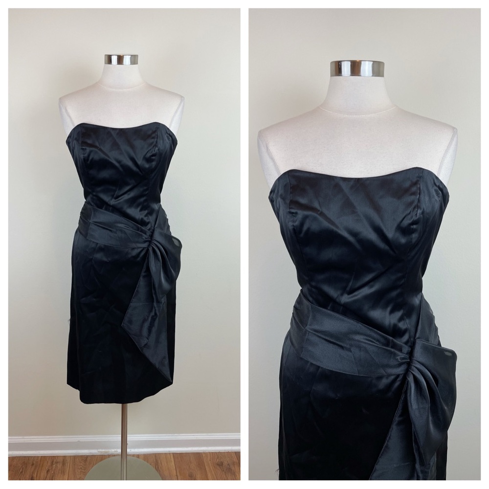 Alvina Valenta Maids New York Solid Black Sweetheart Dress Women Size 10